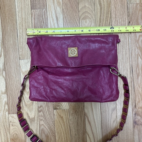 Tory Burch Louiisa Fushia Slouchy Leather‎ Convertible Crossbody Hobo Bag - Picture 13 of 13